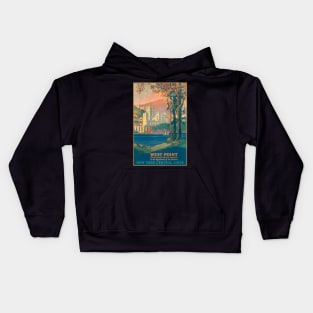 1927 New York Central Lines Railroad Poster - West Point New York Kids Hoodie